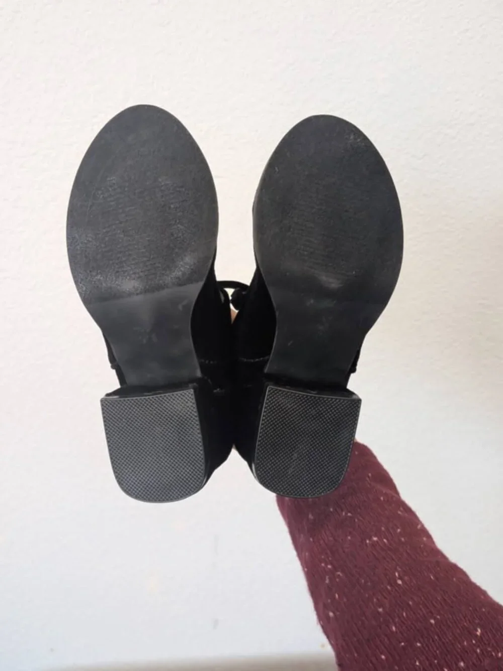 Joyfolie's Tribeca Black Velvet Block Heels, Size T11 - O